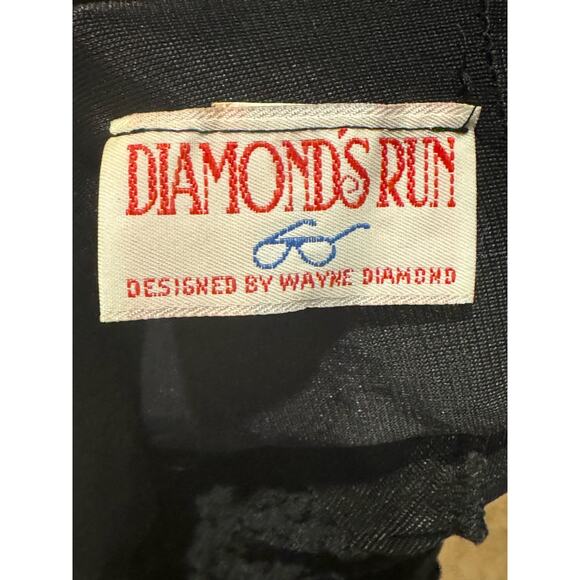 Vintage 80's Diamond's Run by Wayne Diamond sequin beaded black dress X-Small - Picture 12 of 16